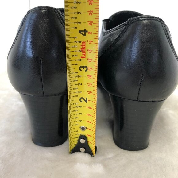 Dr. Scholl's Stacey Black Leather Block Heel Ankle Bootie Shoes Size 7.5 - Picture 6 of 14